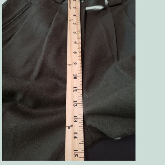 Donatio Martis Italy Mens High-Waisted Pleated Wool Trousers Olive Green 40 - Picture 7 of 16